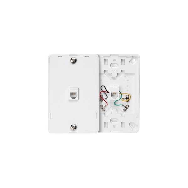 Leviton 1-Port Flush Mount Loaded, Sgl Gang 4W6P Screw Type 630A 40214-W - main